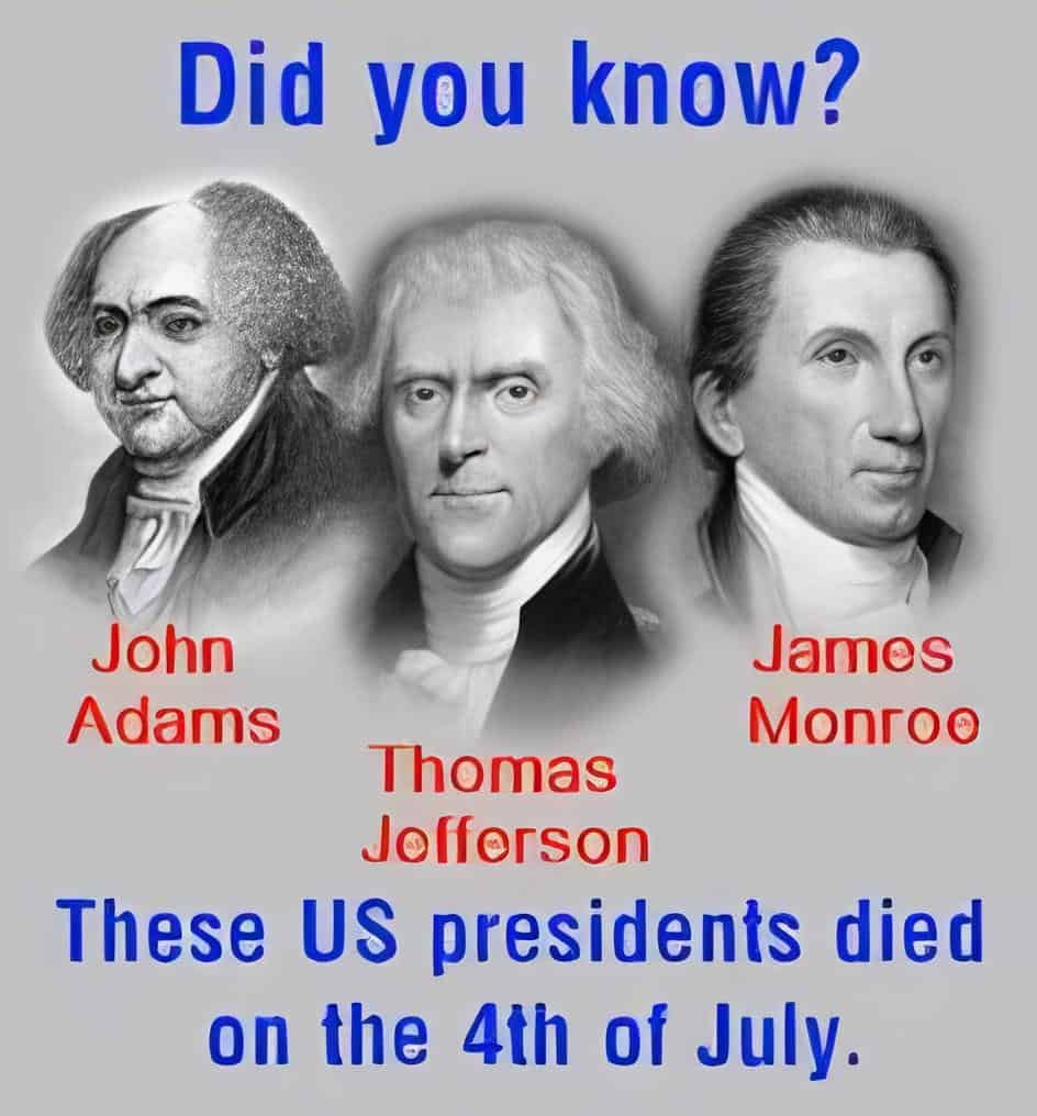 Presidents who died on 4th July