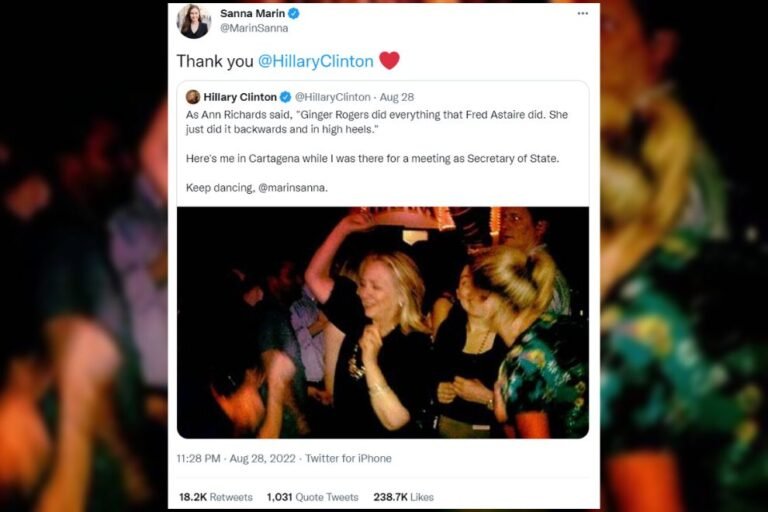 Hillary Clinton Shares A Dance Picture In Support Of Finland’s PM